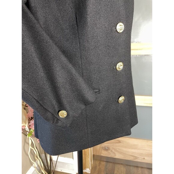 JACK WINTER Women Blazer Suit Jacket Black W/Gold Buttons Collarless - Picture 4 of 9